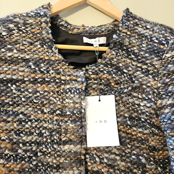 IRO Molly Bouclé Tweed Cropped Wool Blended Classic Jacket Size EU 40 US 8 - Picture 4 of 16